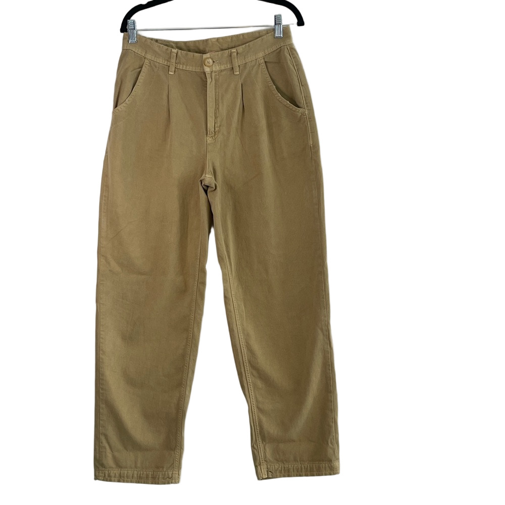 Free People Women are high-waisted, pleated barrel leg pants khaki size 6